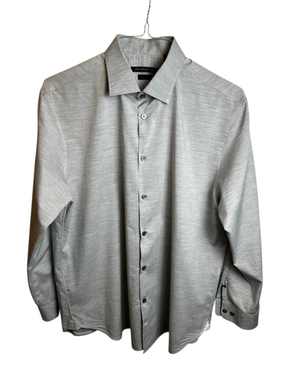 John Varvatos USA Regular 100% Cotton 16 1/2 32/33 Gray Button Up